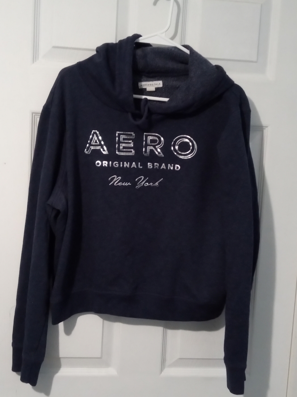 Aeropostale Dark Navy Pullover Hoodie with AERO Script